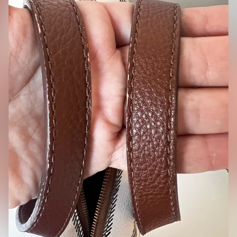 Fossil Neutral Striped Sydney Satchel Crossbody Bag - Picture 16 of 16